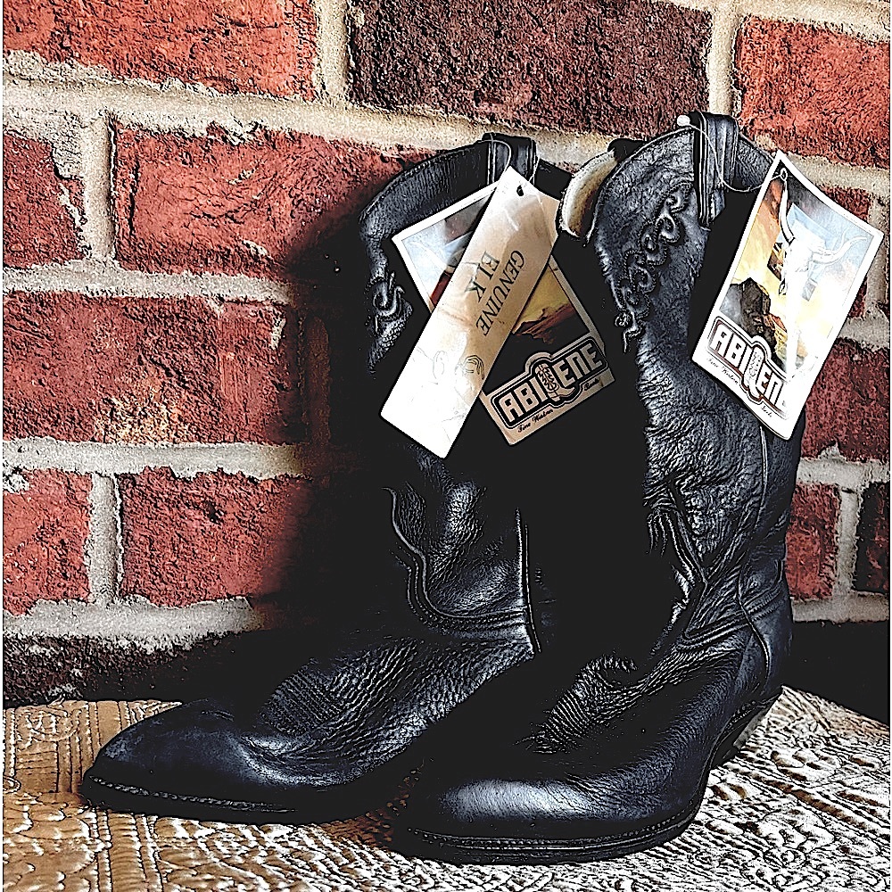 Vintage Abilene Black Elk skin cowboy boots.